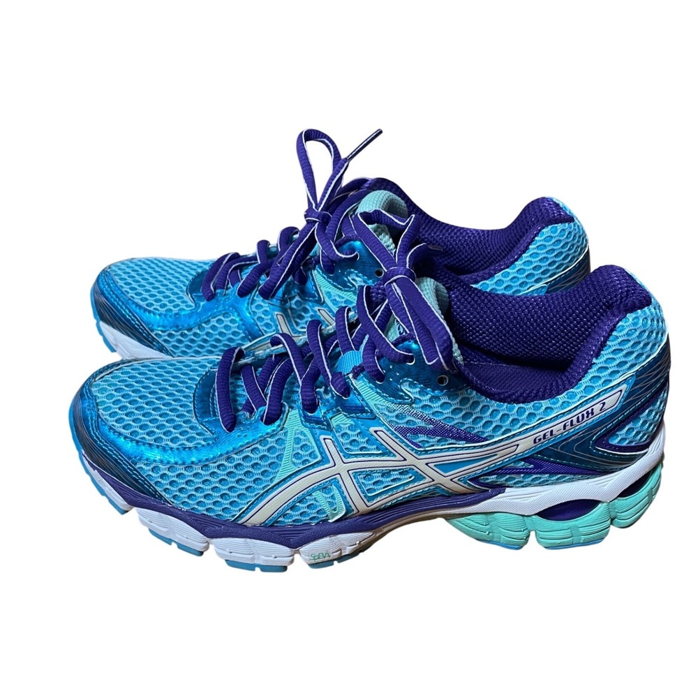 Asics Gel-Flux 2 Womens Running Shoes Blue Purple T568Q Size 6